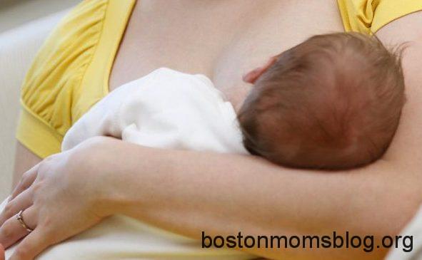 closeup of woman breastfeeding