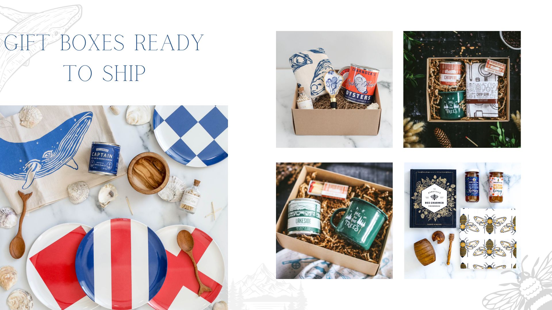 Banner with images of gift boxes