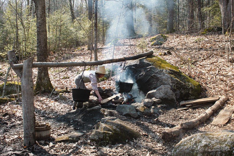 maple sugar days at Old Sturbridge Village near Boston