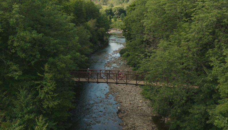 bike bridge in Stow, VT