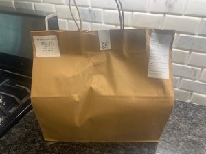 Brown bag of food