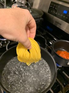 Boiling pasta