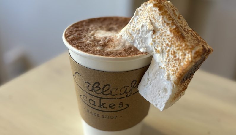 hot chocolate from Oakleaf Cakes Bake Shop in Boston