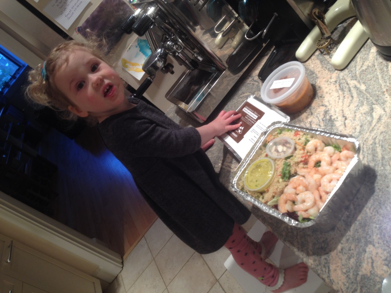 My daughter was eagerly anticipating the quinoa and shrimp bowl. Served with a ginger orange sauce it was delectable.