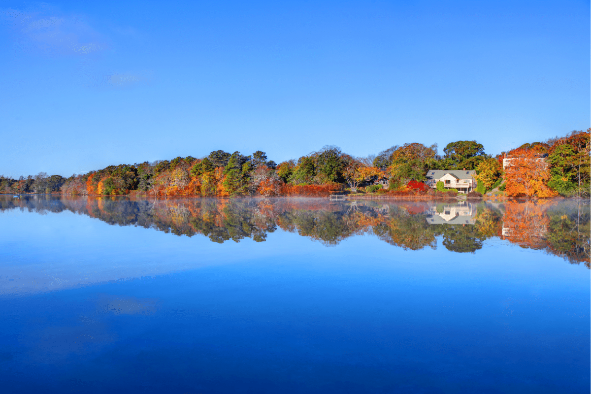 Scargo Lake on Cap Cod in autumn
