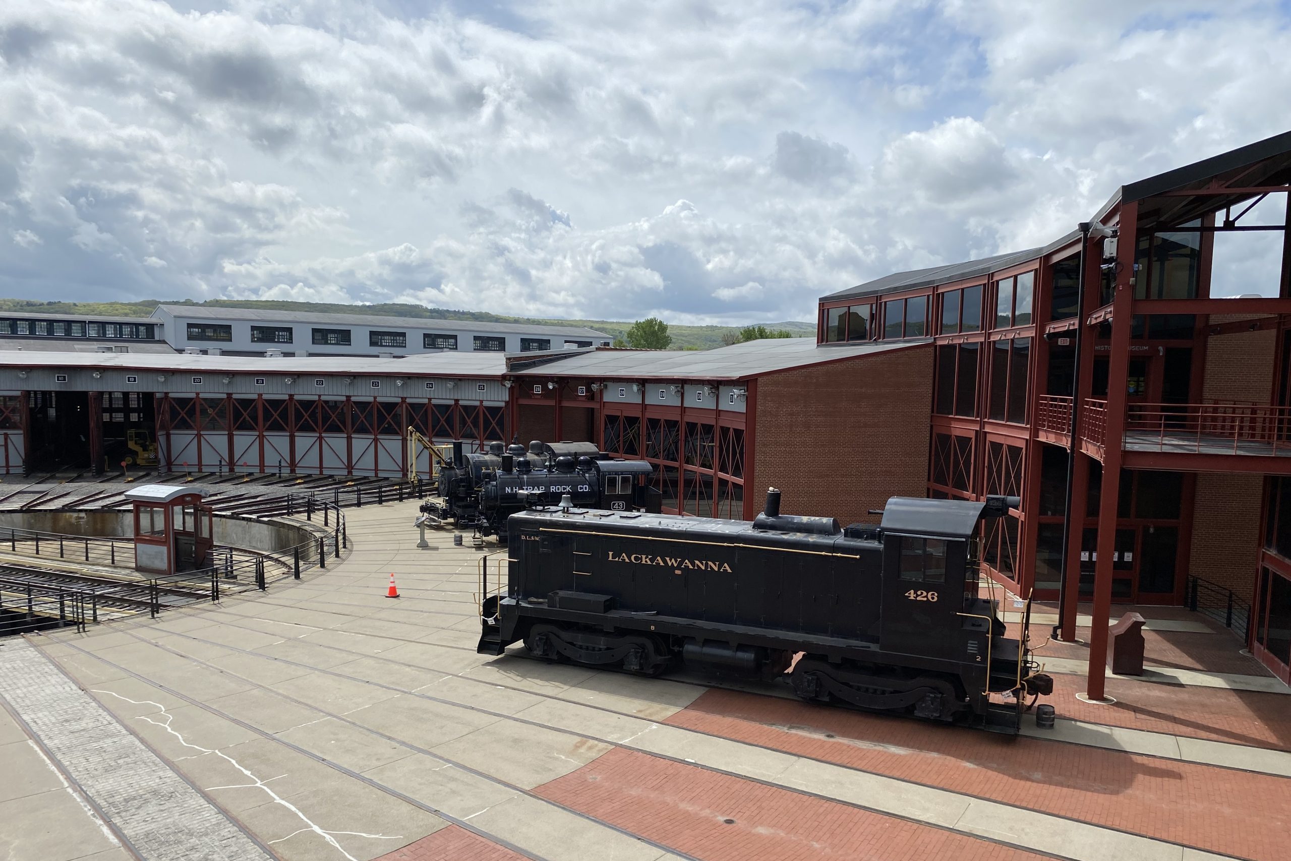 The trainyard and turntable at Steamtown in Scranton, PA