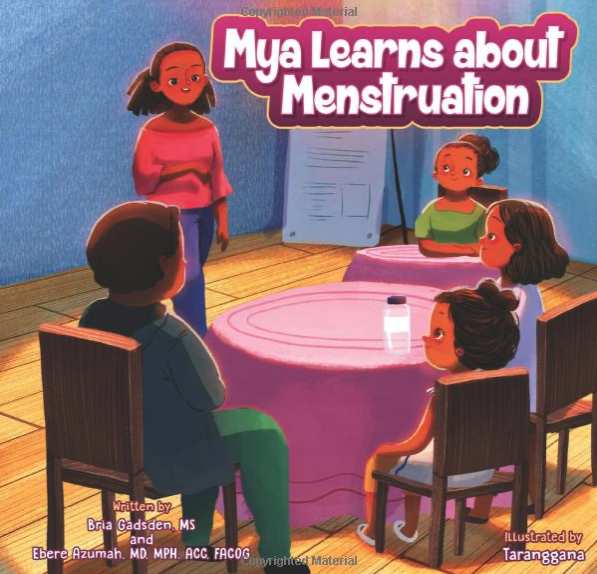 Maya learns about menstruation book image from love your menses