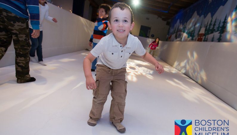Boston Children's Museum sock skating rink