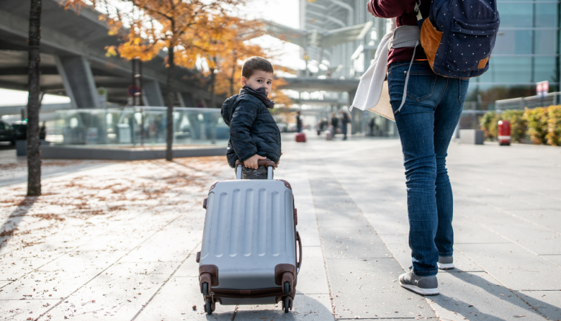 Little boy with suitcase