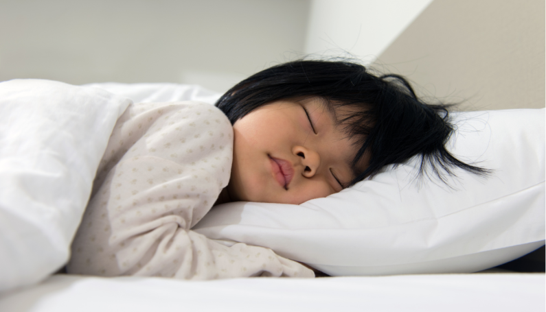 child taking a nap
