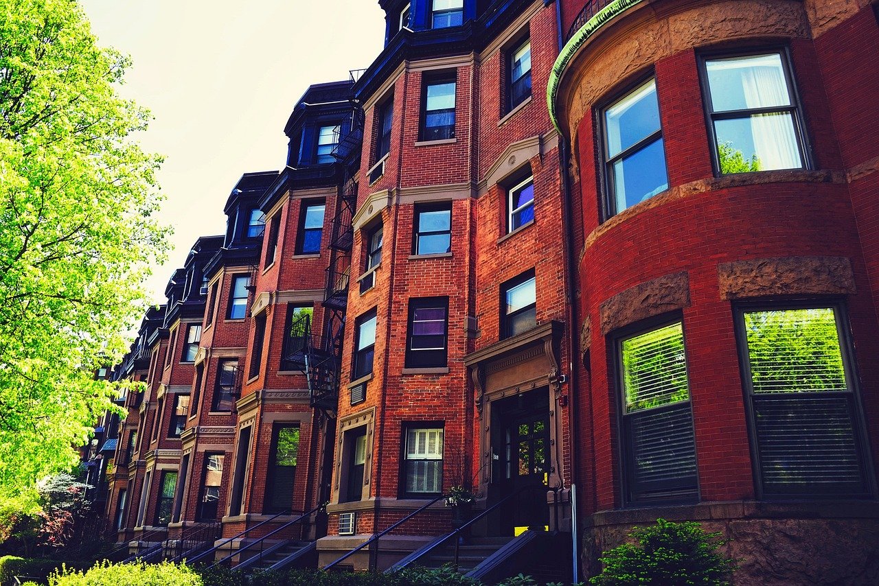 Brownstone buildings in Boston