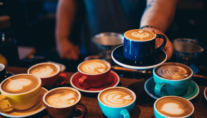 cups of coffee with latte art (independent coffee shops in Boston's MetroWest)