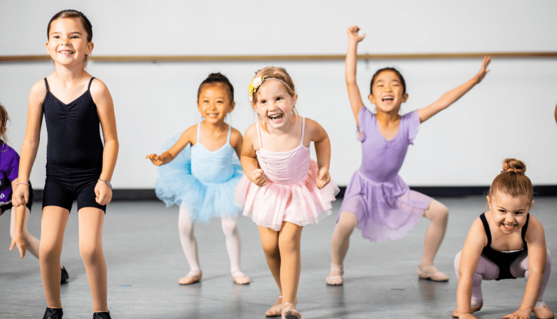 group of children at a dance class, dance studios south of boston