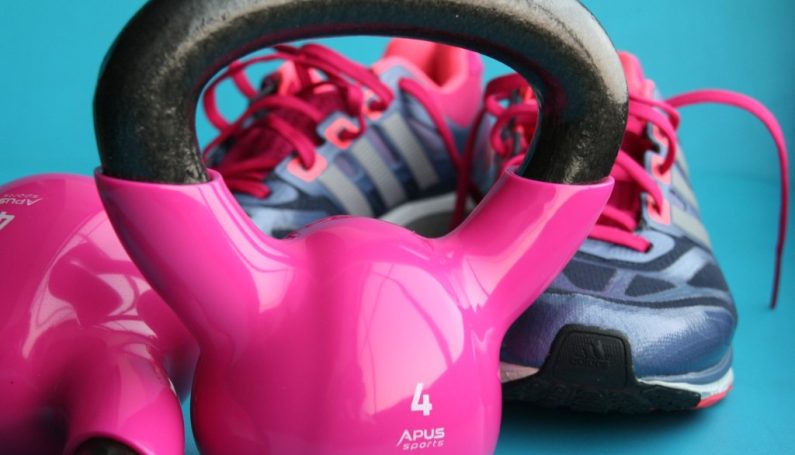 kettlebells and sneakers