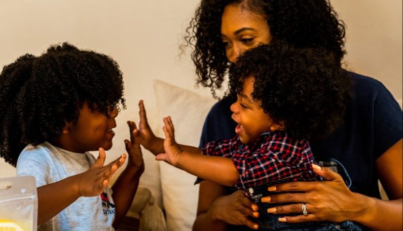 mom with two children