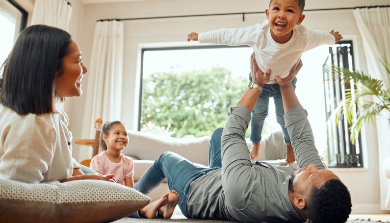 happy family playing together (marriage and seven-year itch)