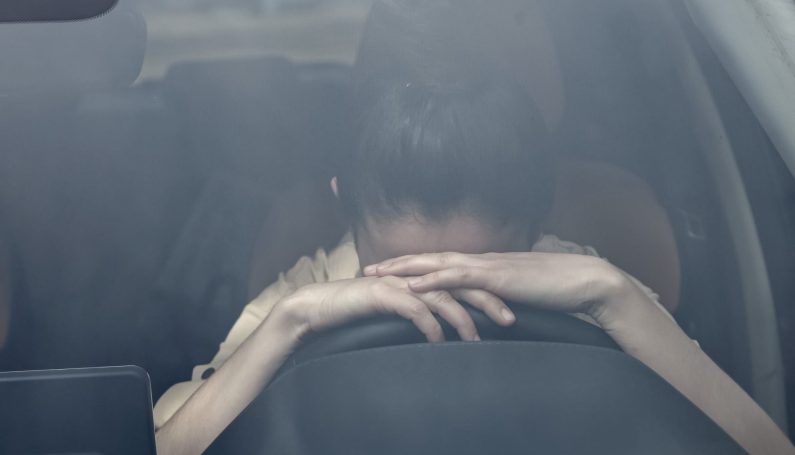 sad woman in car, mom guilt, last day I will cry in a parking lot