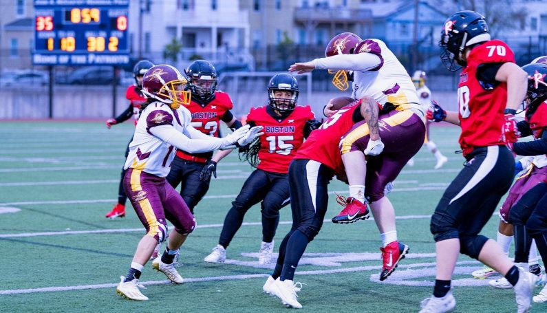 Darcy Leslie football tackle