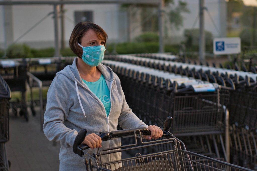Woman wearing mask