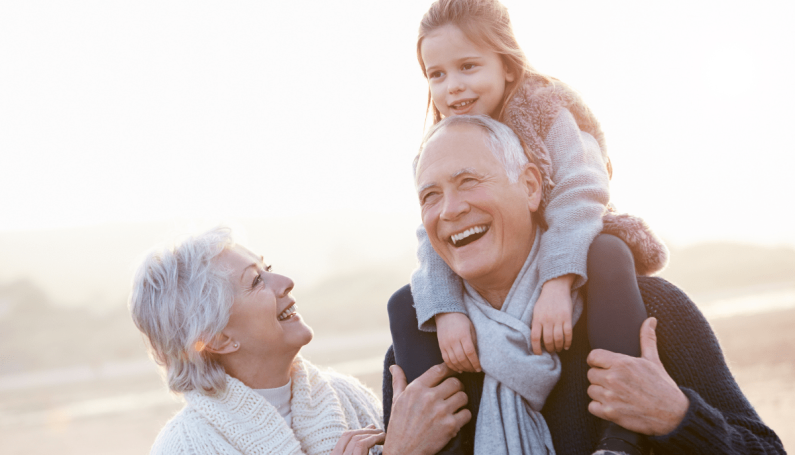 grandparents with young girl (multi-generational living)