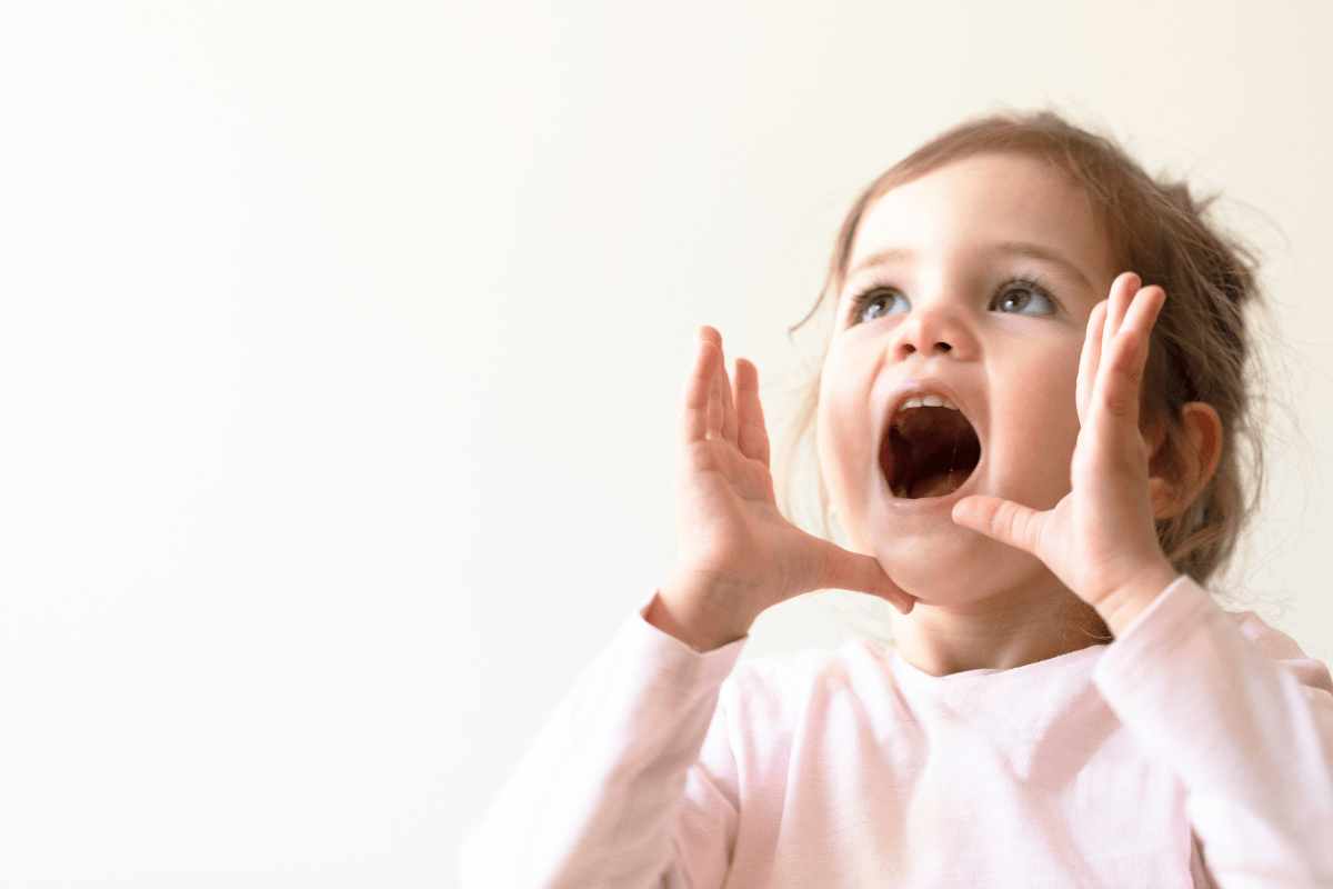 two year old shouting